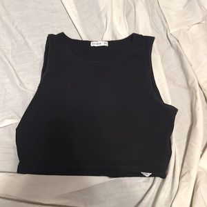 Black tank top crop top